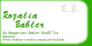 rozalia babler business card